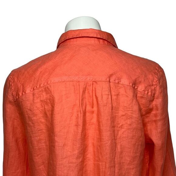 J. Crew Factory peach long sleeve button up shirt size L - Picture 8 of 14